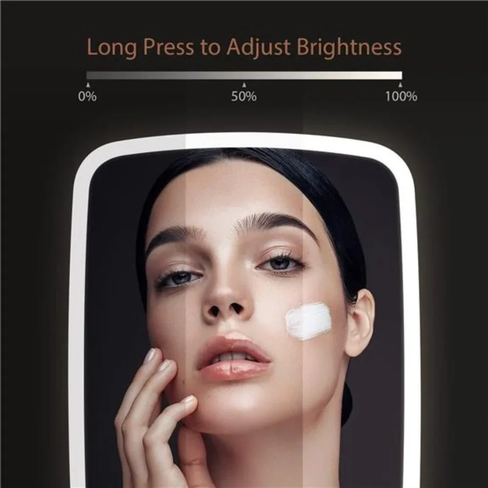 Makeup Mirror Touch Screen Vanity Mirror with LED Brightness Adjustable Portable